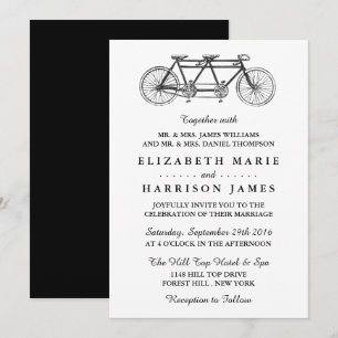 Convite Casamento de Bicicleta Tandem