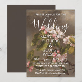 Convite Casamento de Bird e Apple Blossoms
