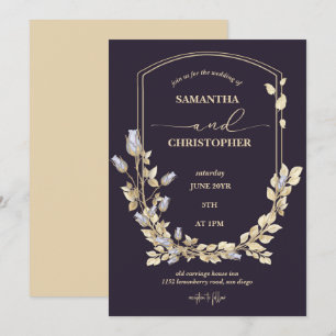 Convite Casamento de blindagem de flores elegante