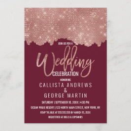 Convite Casamento de Bloco de Cores com Largura Dourada da