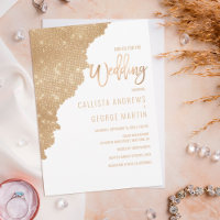 Casamento de Bloco de Cores Dourado Branco Chic