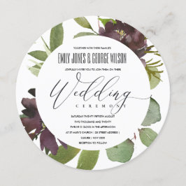 CONVITE CASAMENTO DE BLOQUEIO DE FOLIAGEM DE BLOOM VERDE M