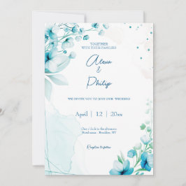 Convite Casamento de Blossom Azul e Breeze
