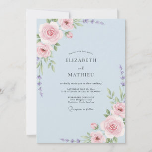 Convite Casamento de Blossom Mauve Empoeirado e Silenciado