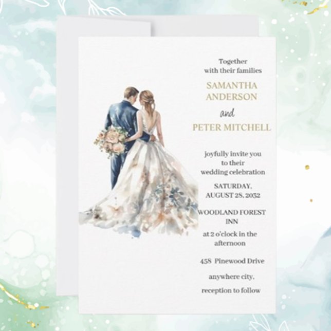 Convite Casamento de Blush Elegante (Discover our Elegant Blush Wedding Invitation, thoughtfully designed to add romance and charm  )