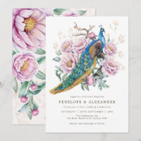 Casamento de Blush Floral Peacock Chinoiserie