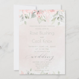 Convite Casamento de Blush Rosa Eucalyptus Greenery