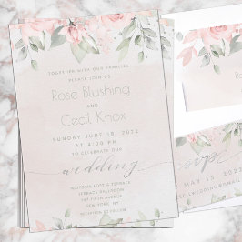 Convite Casamento de Blush Rosa Eucalyptus Greenery
