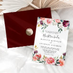Convite Casamento de Boda, Colorida Tropical de Verão<br><div class="desc">Este convite para casamento da nuestra de verão tropical é perfeito para um casamento moderno. As design ilustrações ilustram as flores brancas,  cor-de-rosa,  esbranquiçadas,  burgundy e roxas elegantes organizadas em belos buquês com folhagem verde.</div>