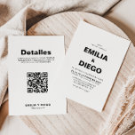 Convite Casamento de Boda Frente e Traseira Minimalista<br><div class="desc">Este convite formal de casamento para frente e fundos minimalista é perfeito para um casamento clássico espanhol. O design apresenta uma bela fonte para embelezar o seu evento.</div>