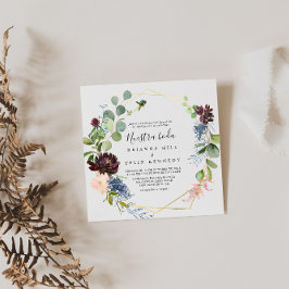 Convite Casamento de Boda, Nuestra Geométrica Dourada Burg