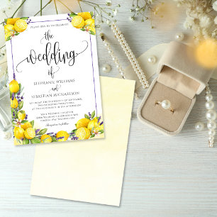 Convite Casamento de Boho com Lavanda de Limão de Aquarel