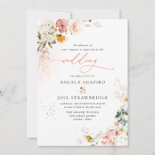 Convite Casamento de Boho das Flores de Queda H2 PixDezine