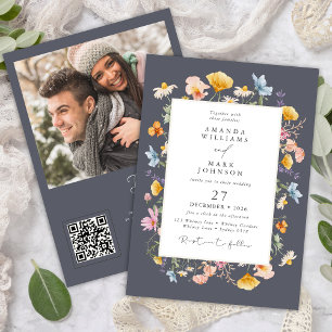 Convite Casamento de Boho Primavera Wildflower Botanical
