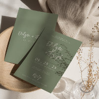 Casamento de Boho Rsvp Mínimo Elegante Sage Green