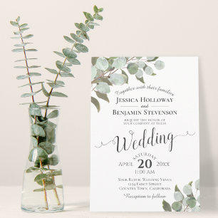 Convite Casamento de Boho Russo Eucalyptus Foliage