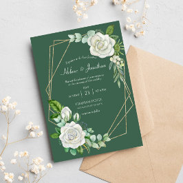 Convite Casamento de Boho Russo Verde Sage Floral Watercol