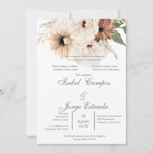 Convite Casamento de Boho Teracota