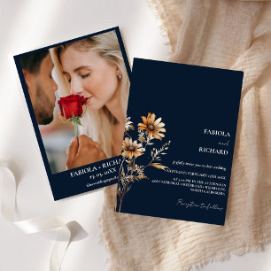 Convite Casamento De Bola Azul-Vidraça-Branca Monograma