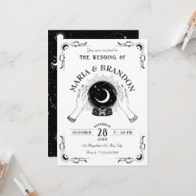 Casamento de bola de cristal de lua negra e branca