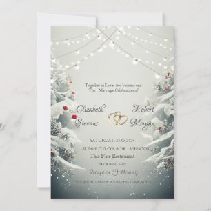 Convite Casamento de Bolas de Luzes de Natal