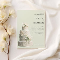 Casamento de bolo floral branco verde-menta legant