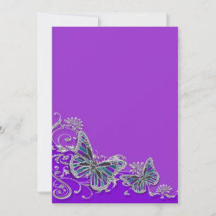 Convite Casamento de borboleta azul-prateada