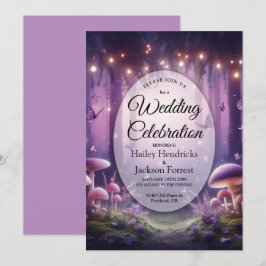 Convite Casamento de Borboletas Roxas e Céus Ingleses