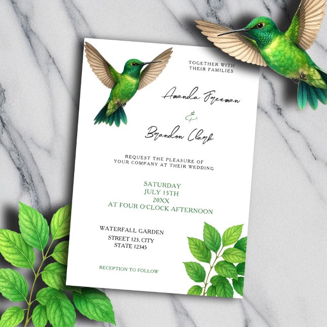 Convite Casamento de Borda Botânica de Leafy-Leafy Green H (Criador carregado)