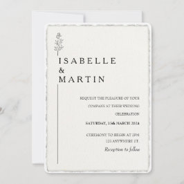 Convite Casamento de Borda Desenrolado com Script de Mão-A