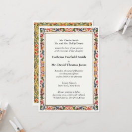 Convite Casamento de Borda Floral Branca de Pearl Clássica