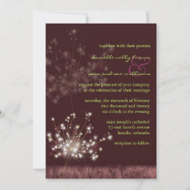 Convite Casamento de Borgonha de Meadow Dandelions