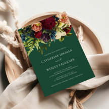 Casamento de Borgonha Floral Moody Jewel Verde