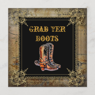 Convite casamento de botas de cowboy western
