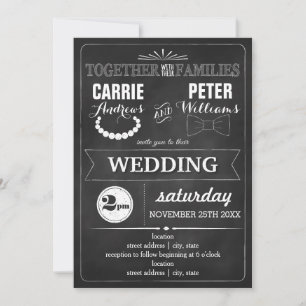 Convite Casamento de Bowties e Pérolas