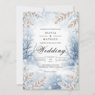 Convite Casamento de Branqueamento de Paisagem Congelado