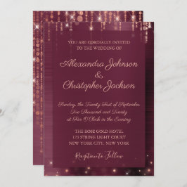 Convite Casamento de Brilhante e Rosa Dourado Sparkle