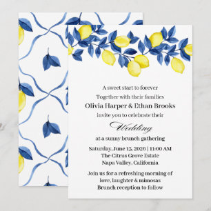 Convite Casamento de Brunch de Limão de Verão