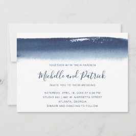 Convite Casamento de Brushderc com Marinho Azul de Creativ