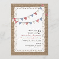 Casamento de Bunting Inscrito em Burlap