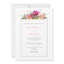 Casamento de Buquê de Aquarela Cor-de-Rosa Simples