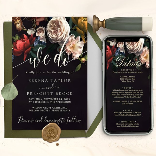 Convite Casamento de Buquê de Flor Moderna para Download (we do wedding invite)
