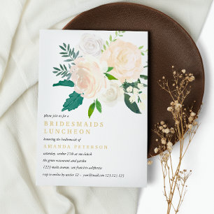 Convite Casamento de Buquê de Ivory, Damas de Bridesmaids