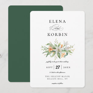 Convite Casamento de Buquê de Lily Floral Elegante