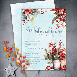 Convite Casamento de buquê de morango Cozy Winter Rowan