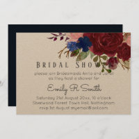 Casamento de Buquê Floral marinho Blue Burgundy