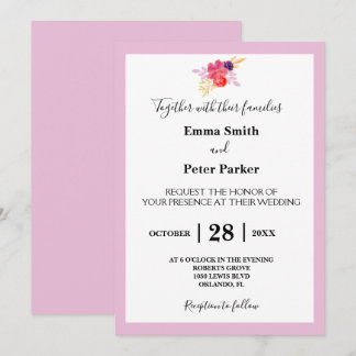 Convite Casamento de Buquê Floral Personalizado