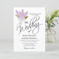 Casamento de Buquê Rustic Boho Watercolor Lilacs