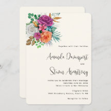 Casamento de Buquês Florais, Rosa, Laranja e Rosas