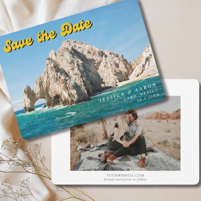 Convite Casamento de Cabo San Lucas México Salvar a Data (Cabo San Lucas Mexico Save the Date 
)